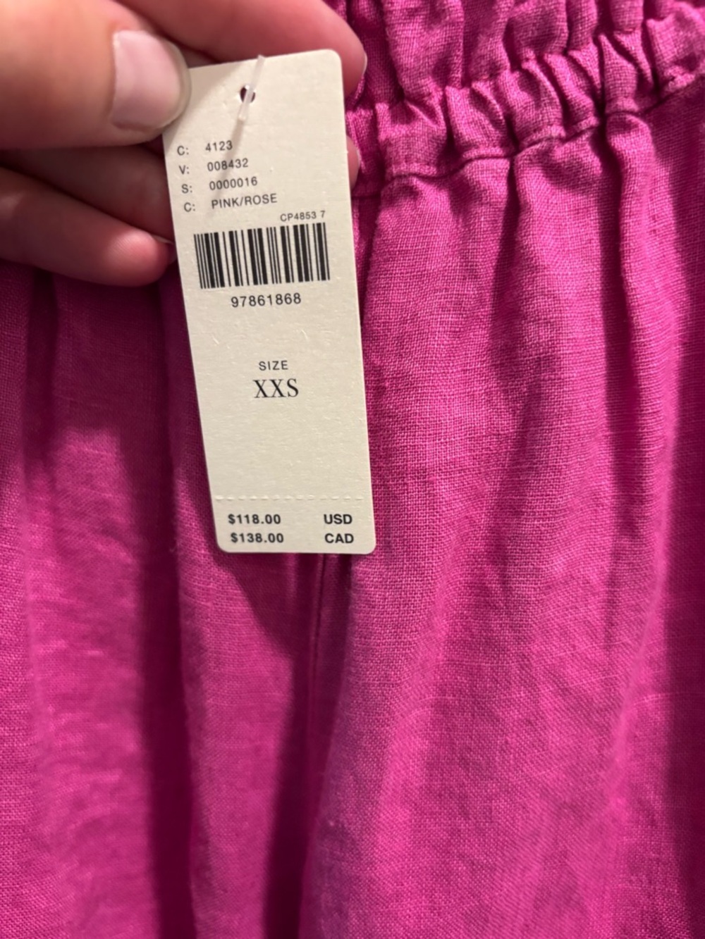 NWT The Somerset Linen Pull-On Pants, size XXS - Picture 5 of 7